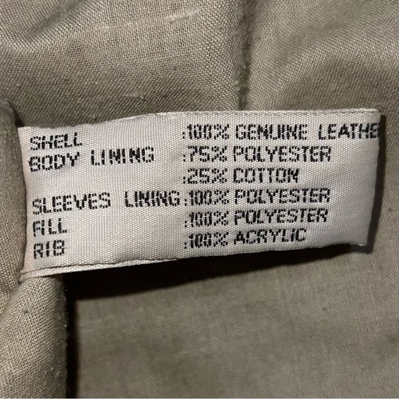 Vintage Airborne Brown Leather Bomber Jacket American Flag Pilot Size Medium - Picture 6 of 7